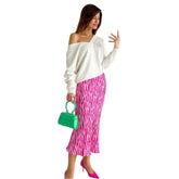 Zebra Pattern High Waist A-Line Flowing Long Skirt